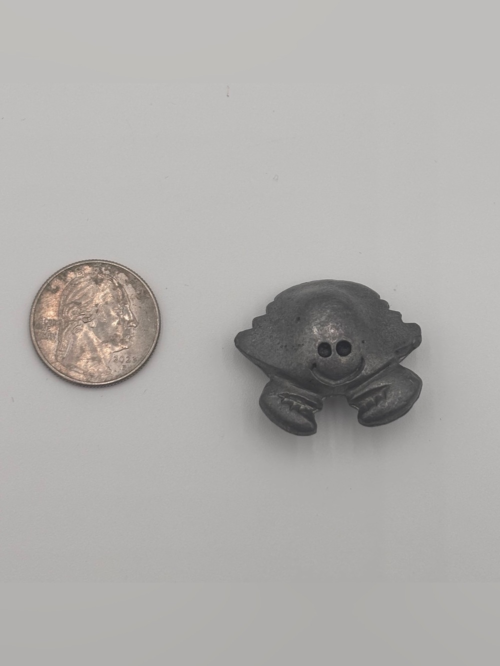 Vintage Pewter Miniature Smiling Crab Figurine. Happy Sea Creature!Paperweight? - Picture 5 of 9